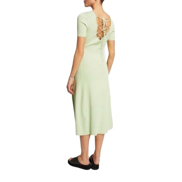 NWT! Maje Rib-Knitted Fitted Scoopback Midi Dress - Large (MSRP: $415) - Picture 4 of 16